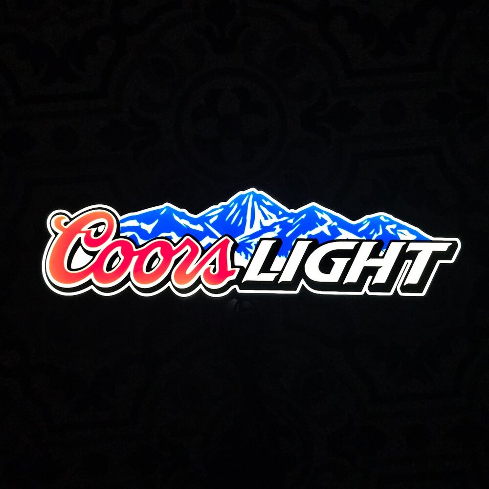 Coors Light Beer LED Lightbox Sign - 3D Printed Bar Decor